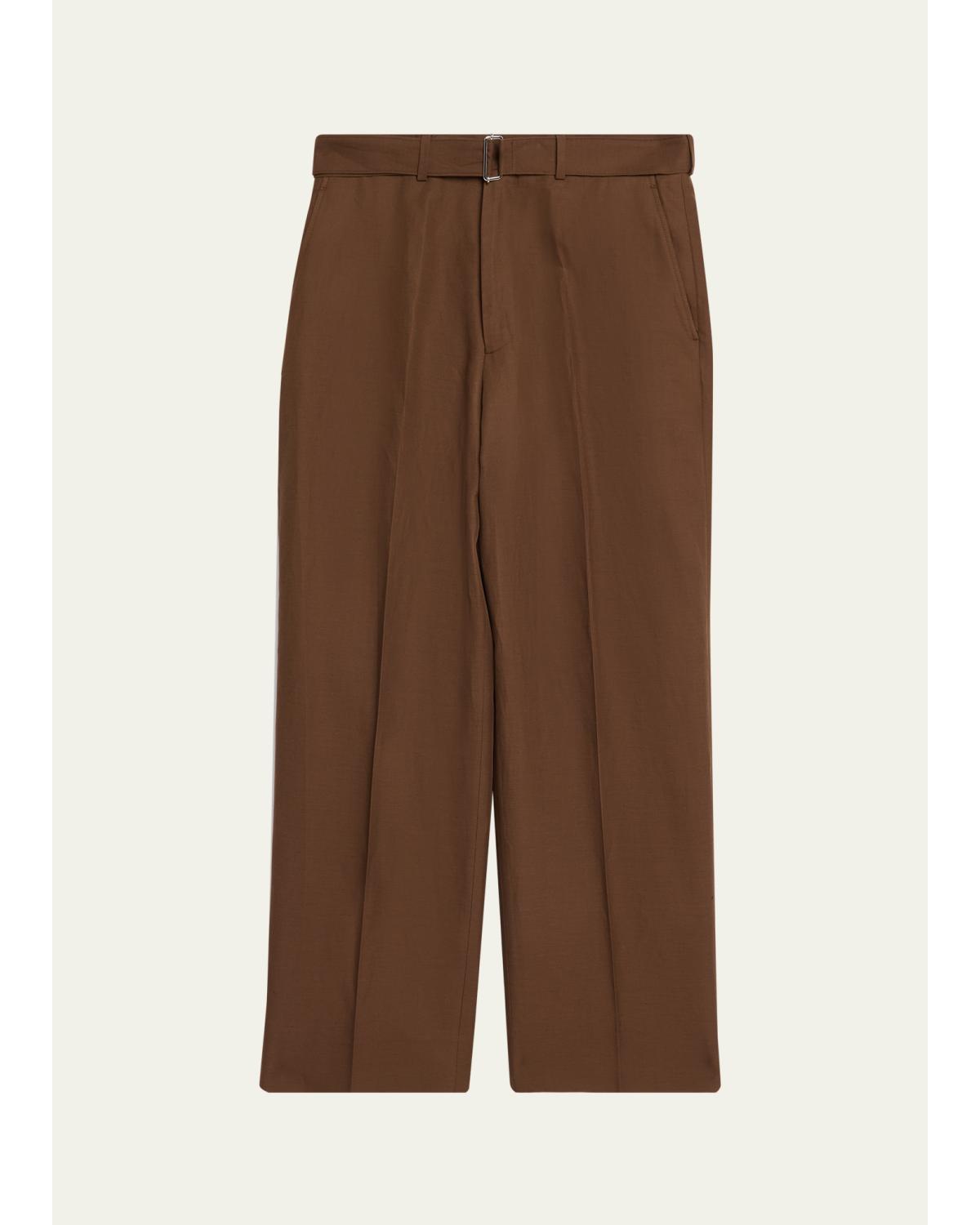 Men'S Belted Wide-Leg Trousers