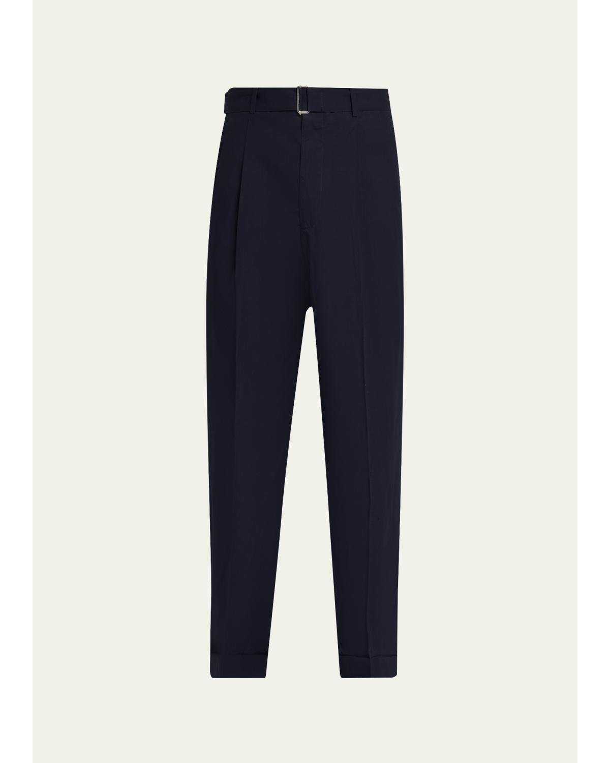 Men'S Evan Poplin Belted Wide-Leg Pants