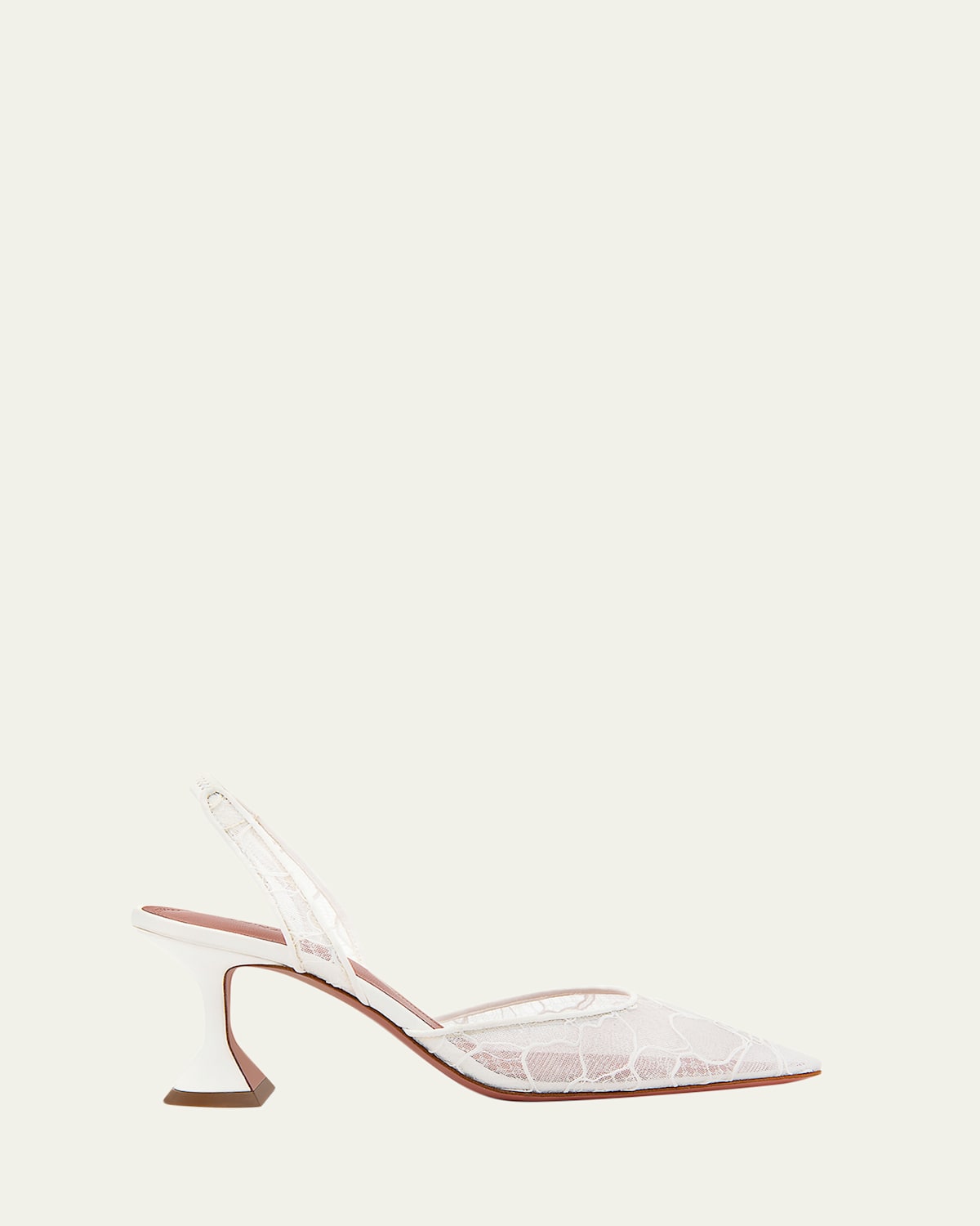 Amina Muaddi 70mm Holli Floral Lace Slingback Pumps