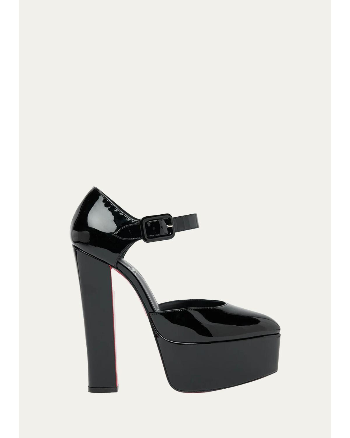 150Mm Jenna Patent Leather Platform Pumps