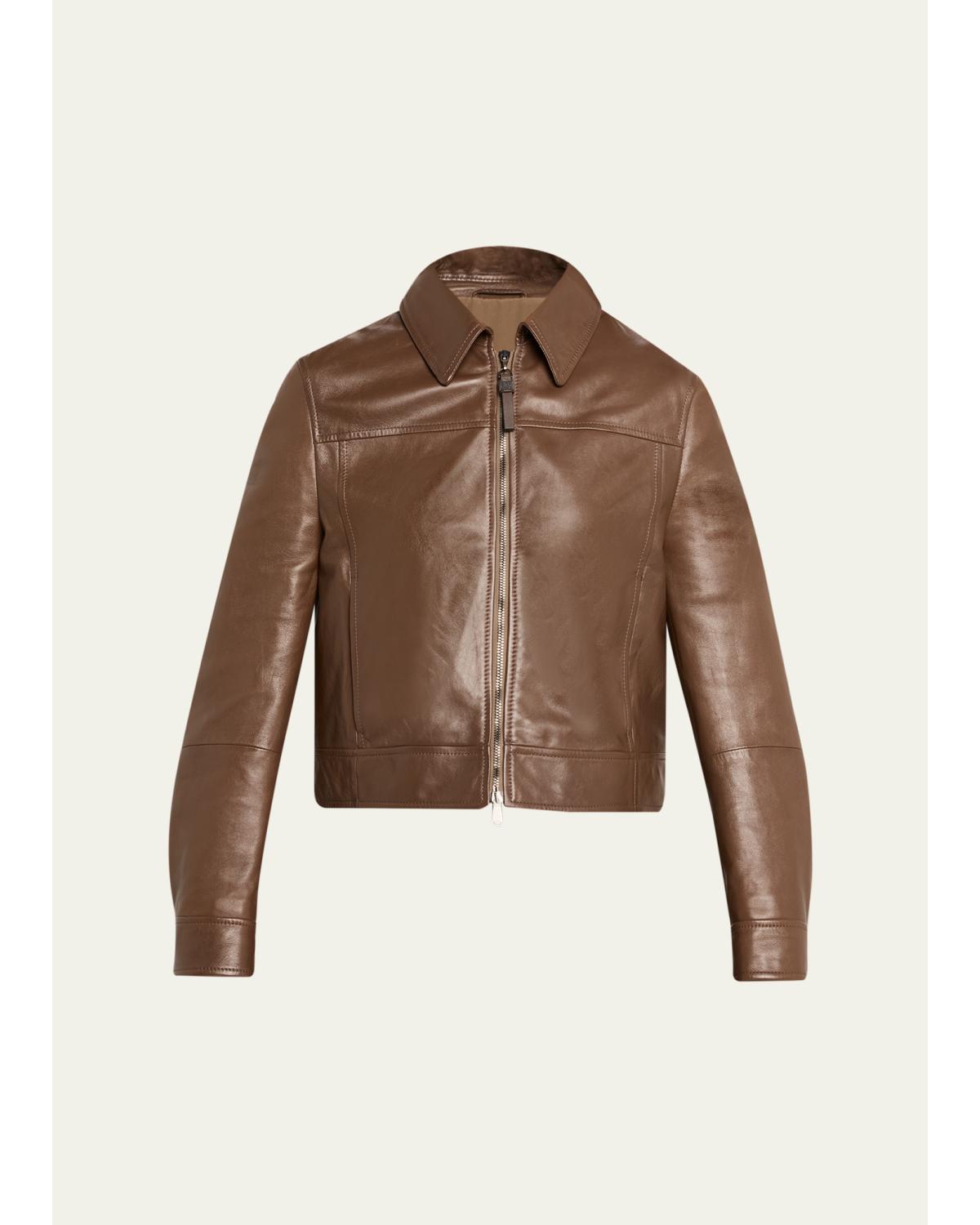 Leather Cropped Jacket