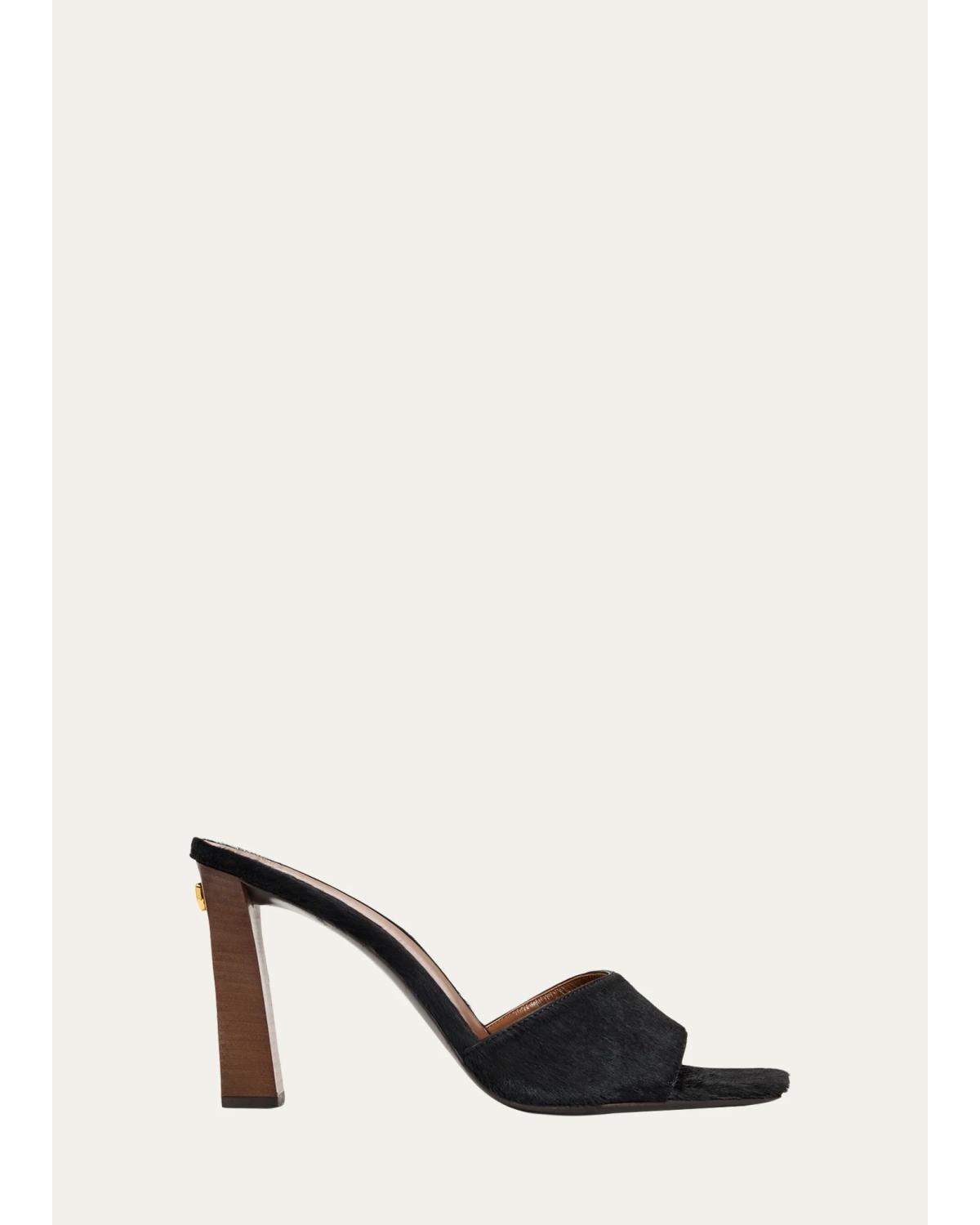 Giuseppe Zanotti 90mm Calf Hair Mules In Nero