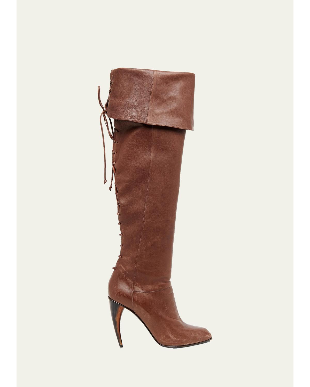 105Mm Horn Knee-High Boots