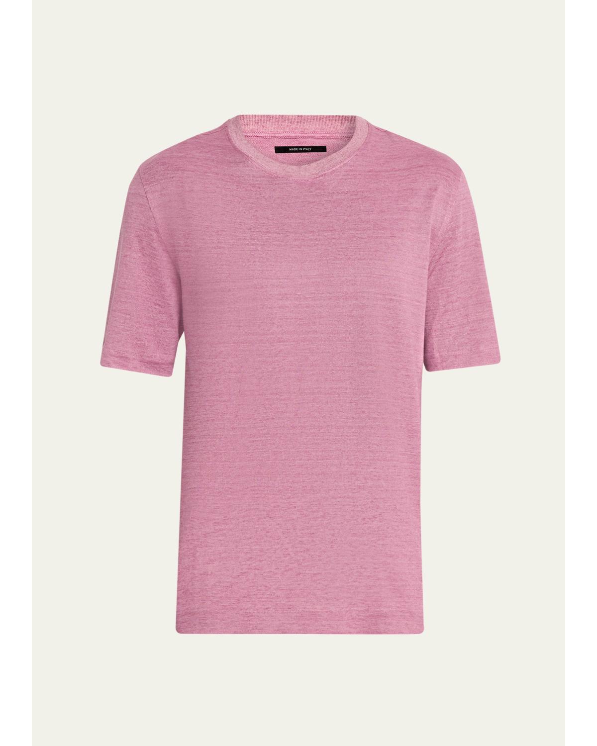 Men'S Linen Crewneck T-Shirt