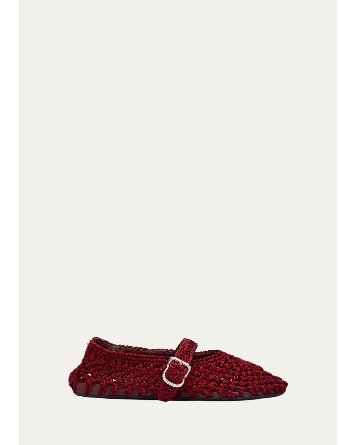 Knotted Satin Mary Jane Ballerina Flats