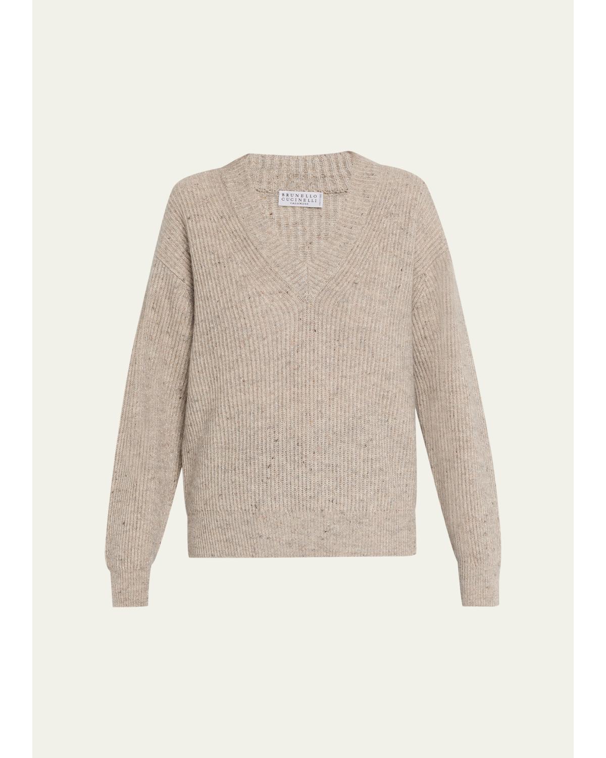 Shimmering Cashmere-Mohair Crewneck Sweater
