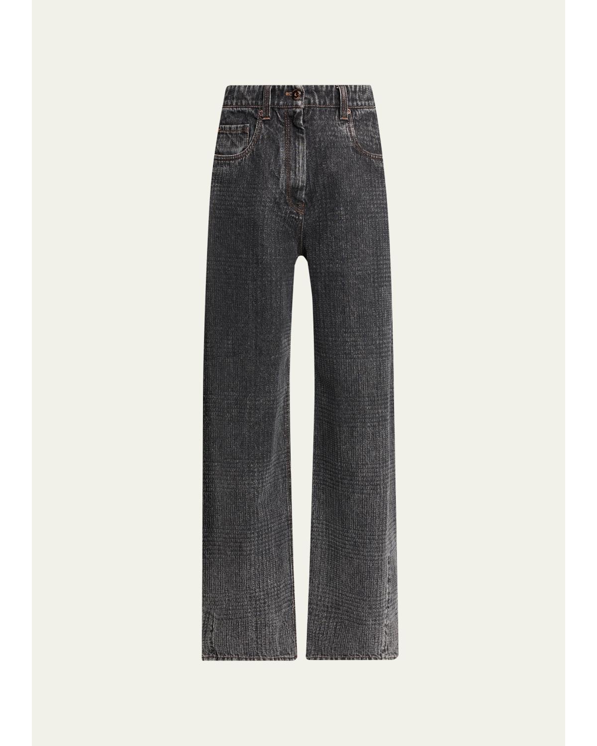 Wide-Leg Denim Trousers