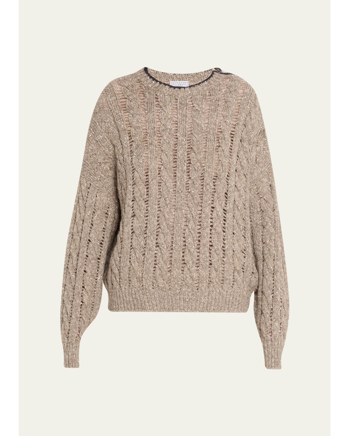 Sparkly Cable-Knit Sweater