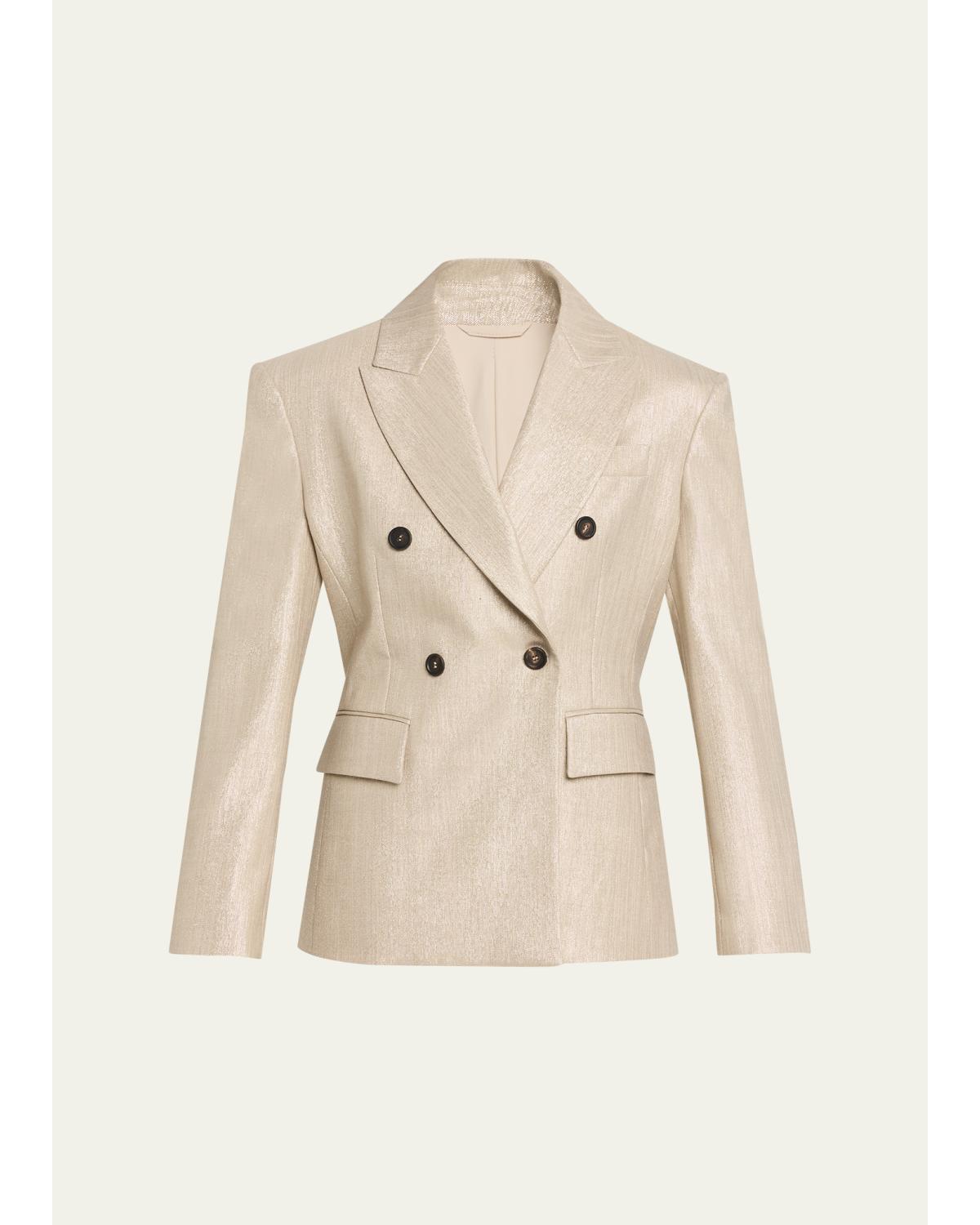 Bold Shoulder Double-Breasted Jacket