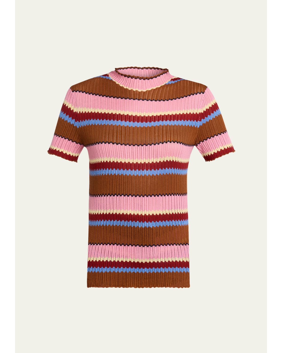 Palazzo Rib Striped Top