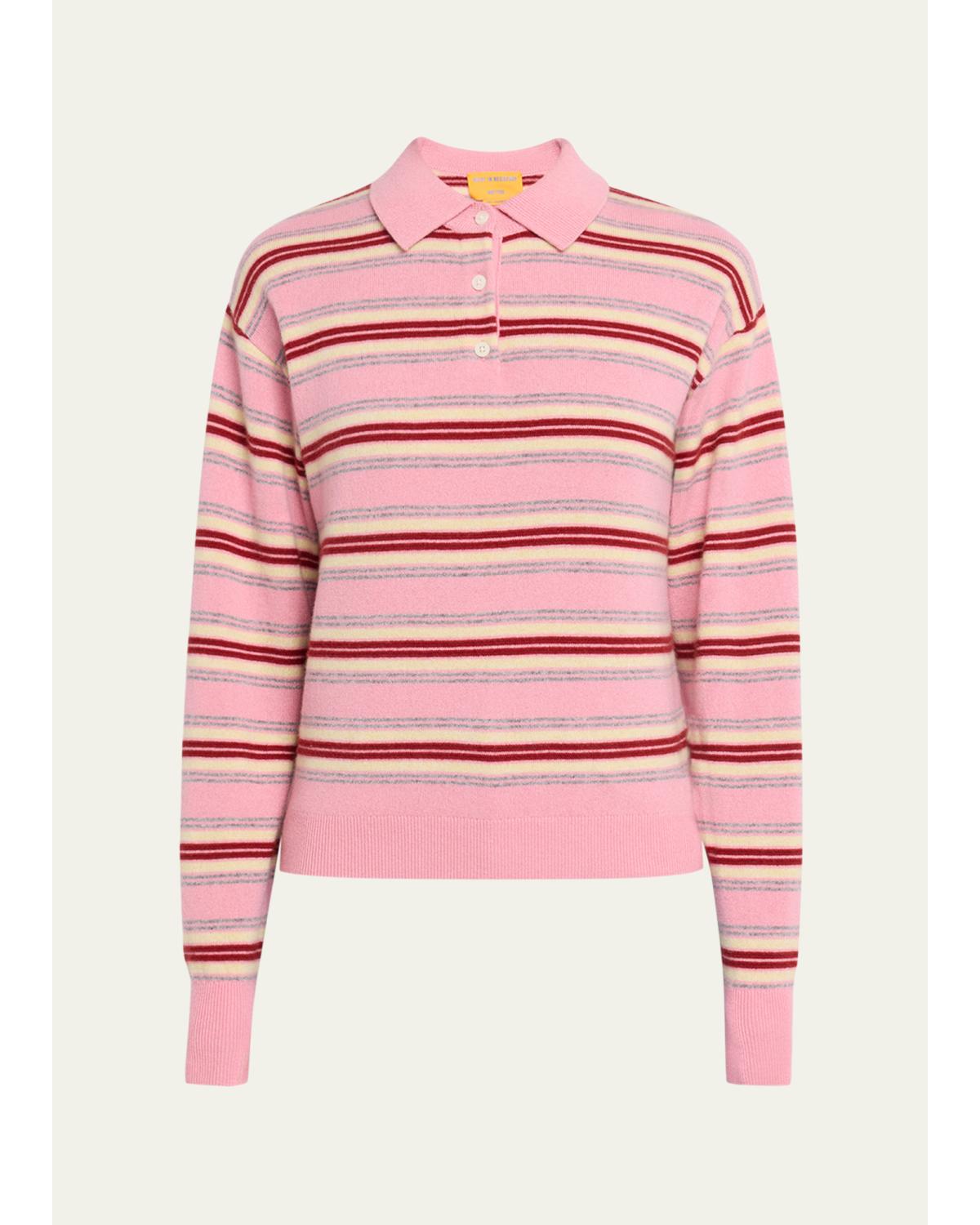 Collegiate Stripe Cashmere Polo