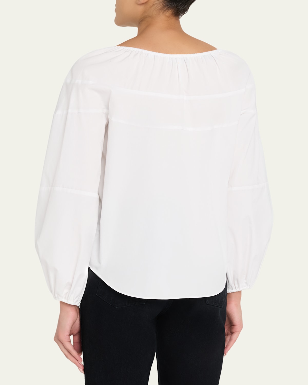 Shirred Long-Sleeve Top