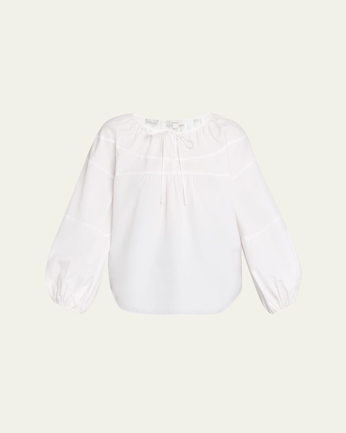 Shirred Long-Sleeve Top