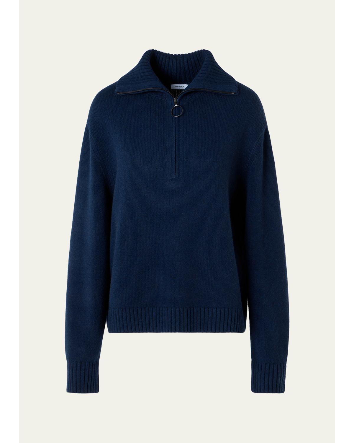 Chunky Yak Knit Half-Zip Pullover