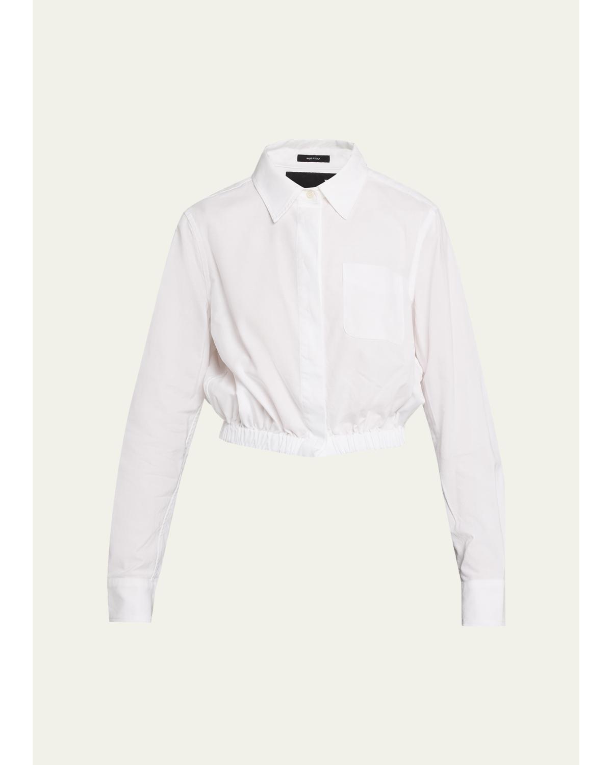 Cropped Long-Sleeve Boxy Shirt