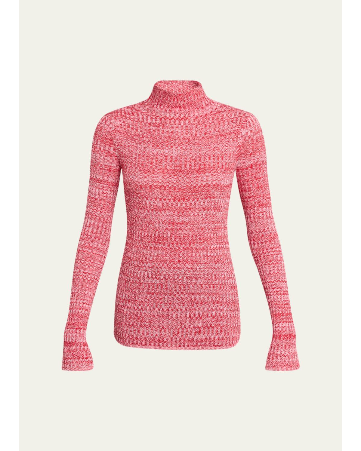 Long-Sleeve Knit Mock-Neck Top
