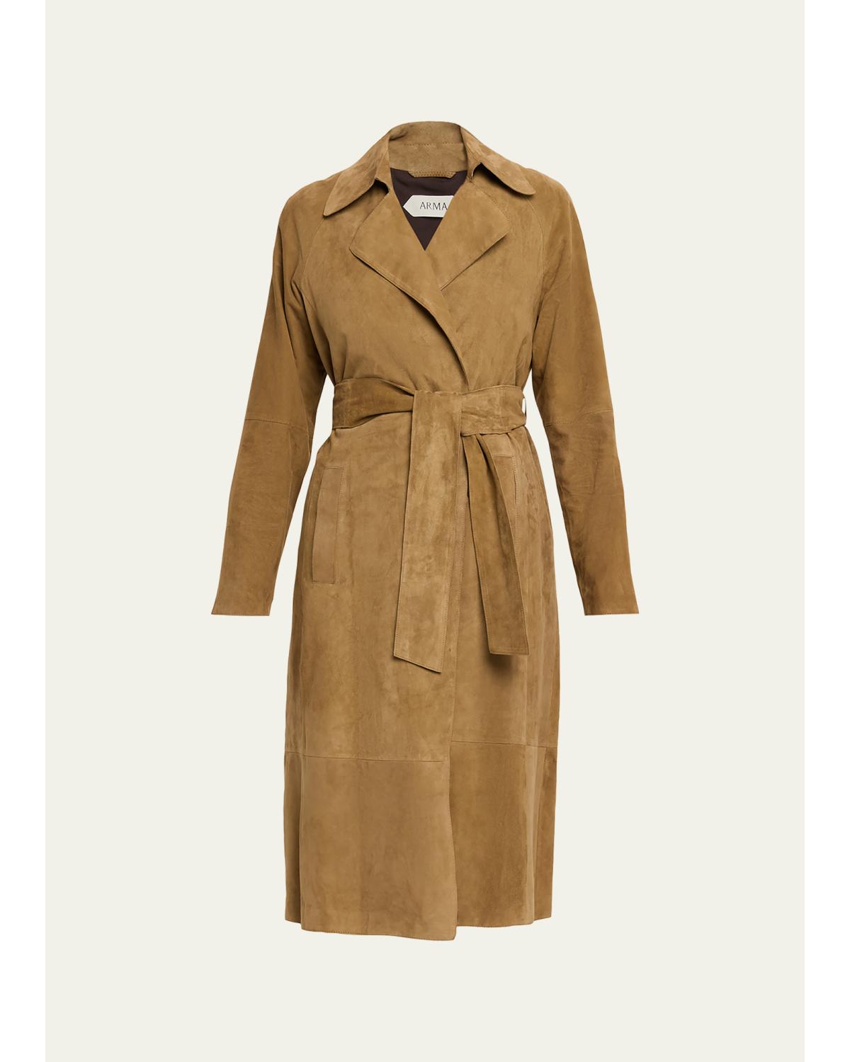 Yava Wrap-Front Lambskin Coat