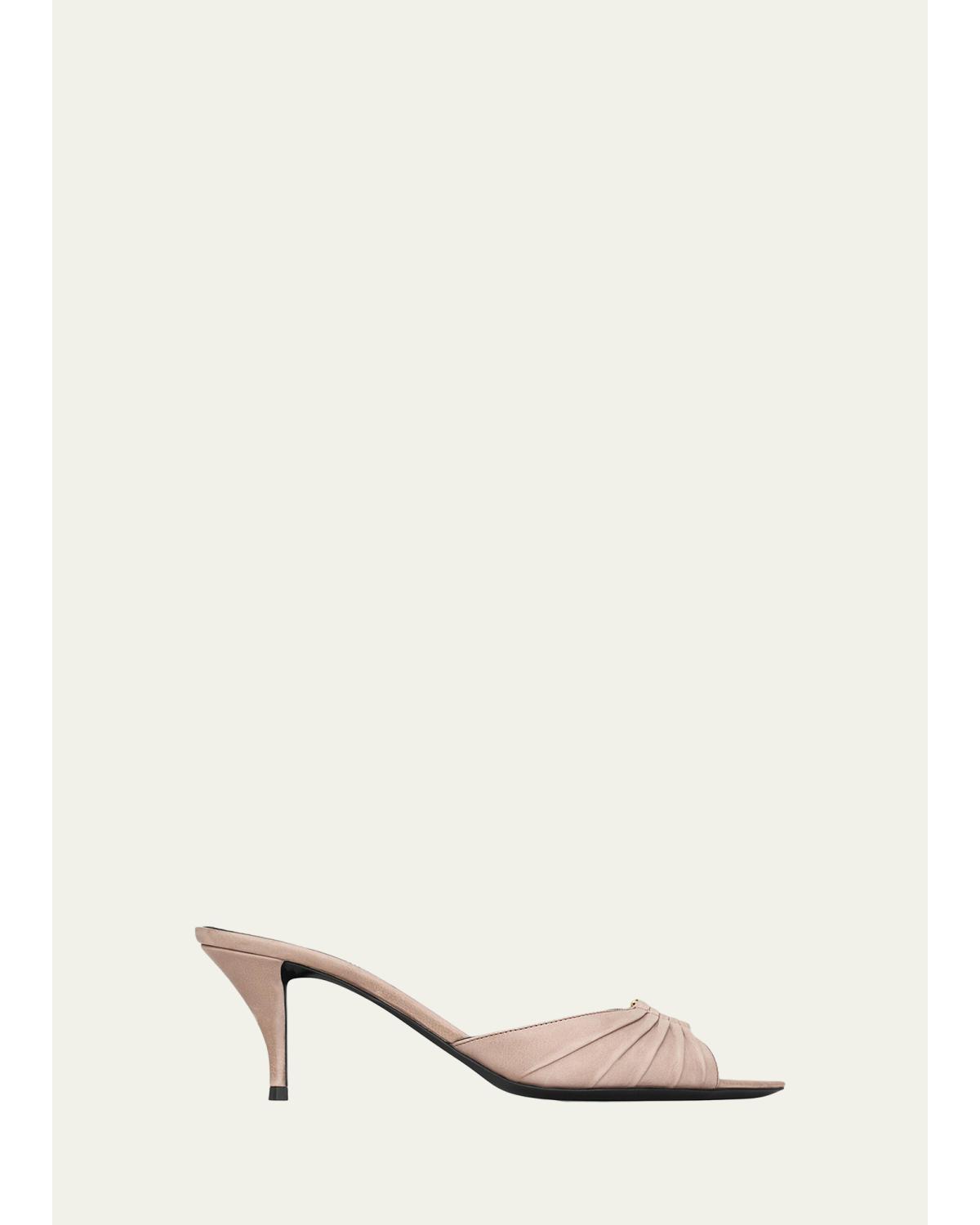 75Mm Corvara Ysl Leather Mule Pumps