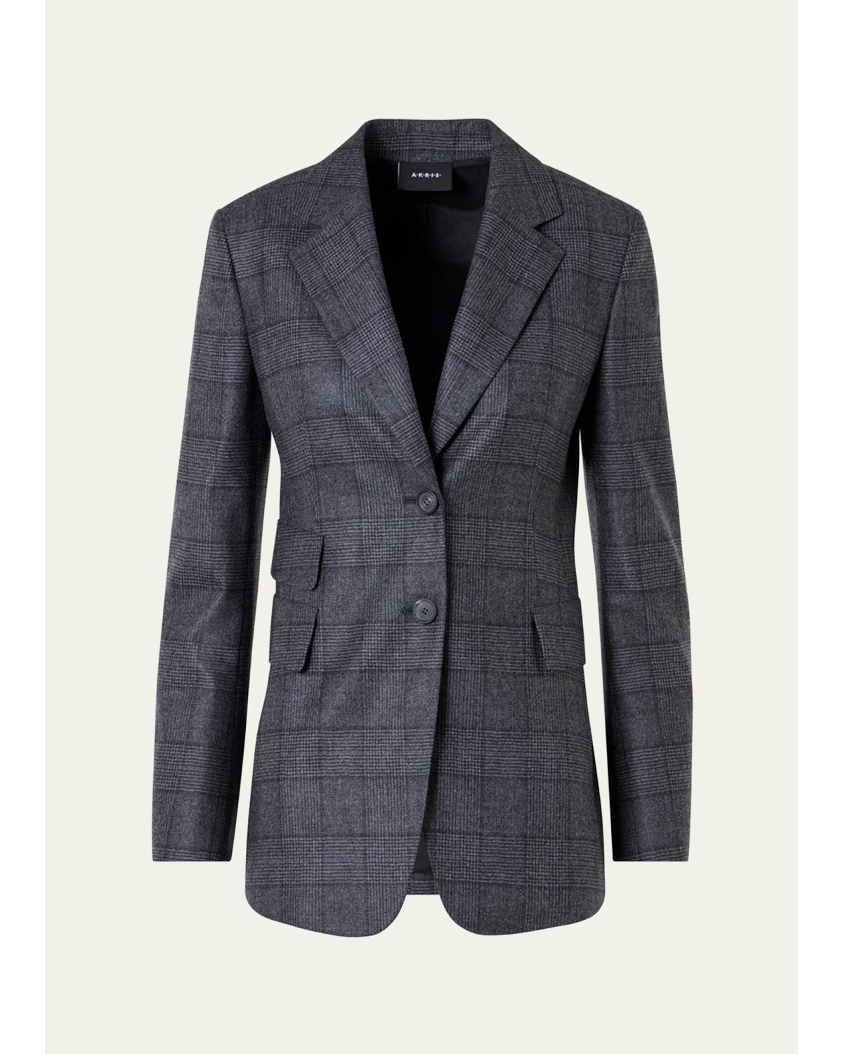 Arie Prince Of Whales Wool Flannel Single-Breasted Jacket