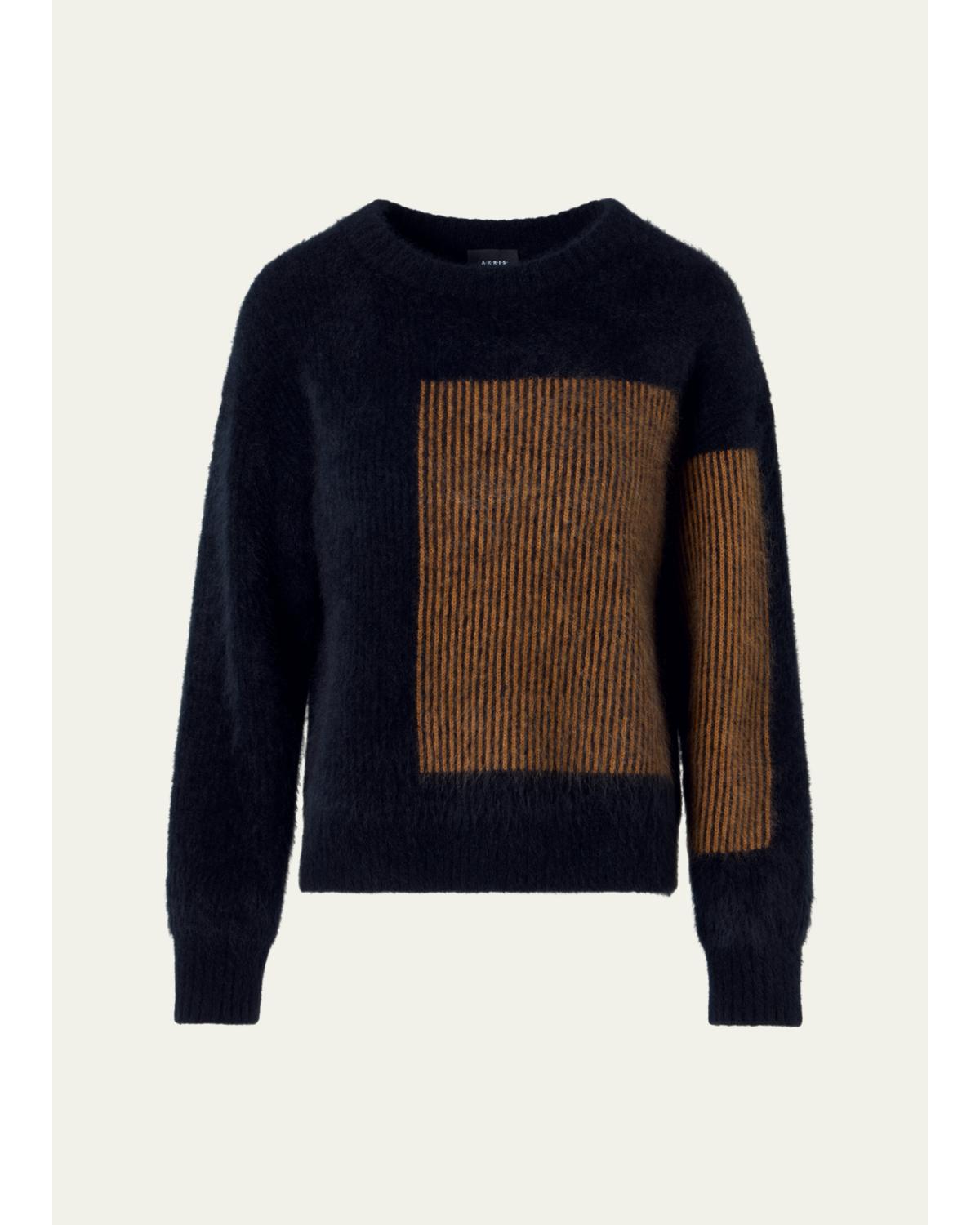 Cloud Cashmere Oro Lienzo Jacquard Crewneck Sweater