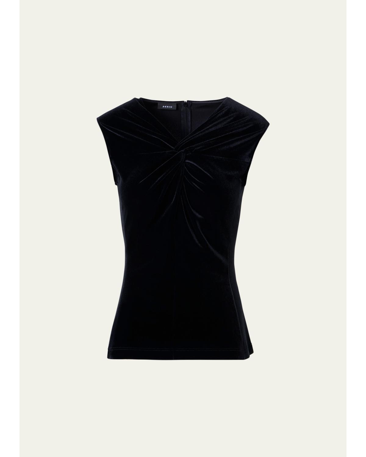 Twisted Velvet Jersey Sleeveless Top