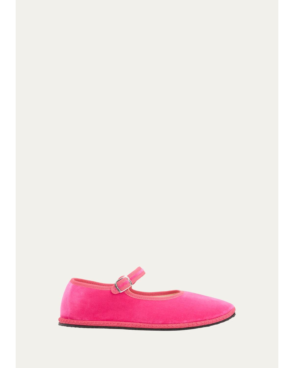 Vibi Venezia Velvet Mary Jane Ballerina Flats In Burano