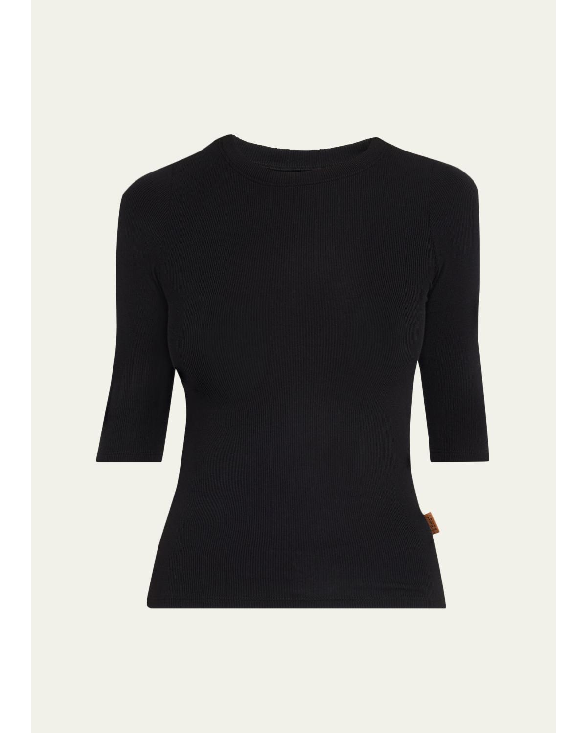 The Rib Elbow-Sleeve Crew T-Shirt