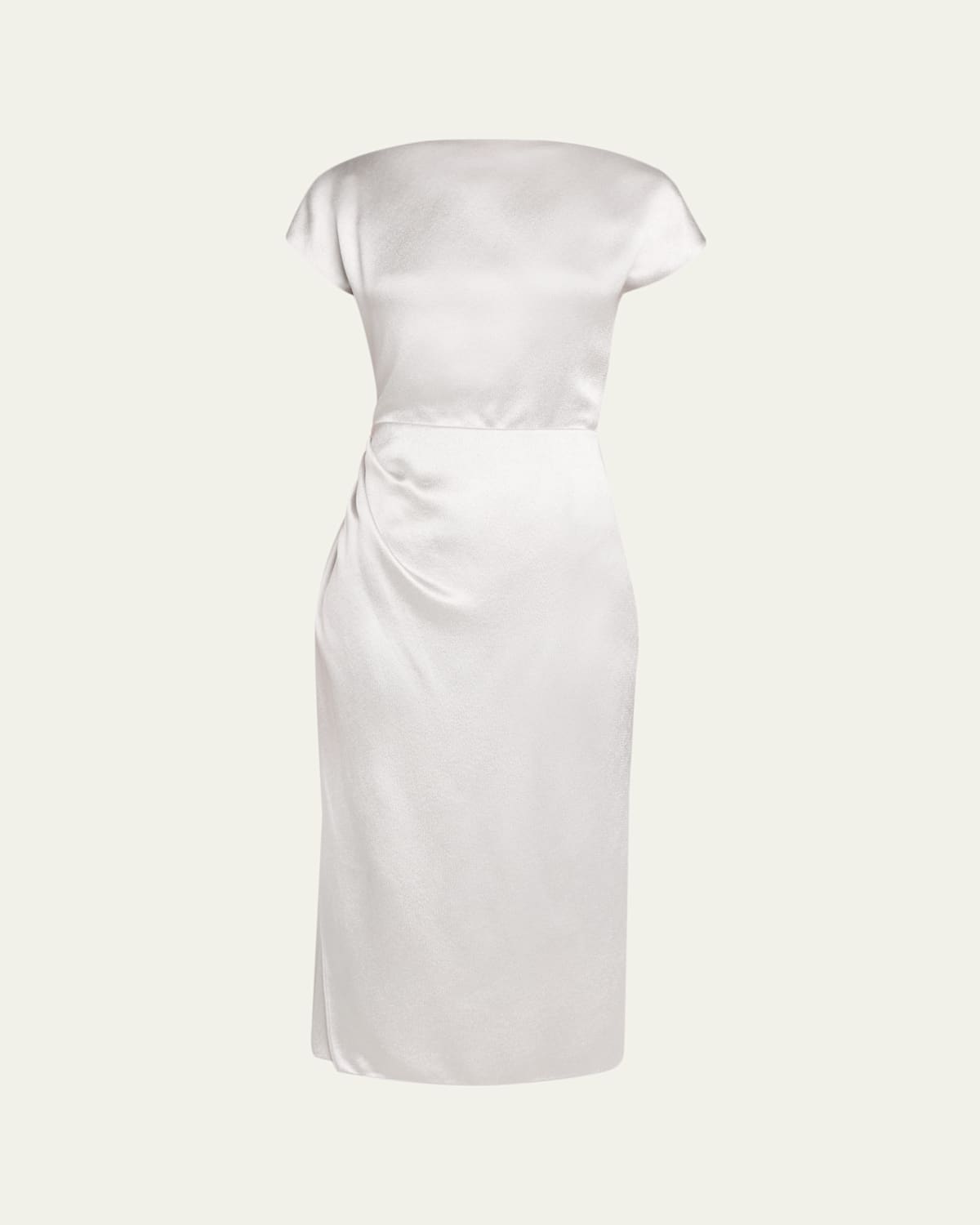 Giorgio Armani Satin Midi Dress In Silver