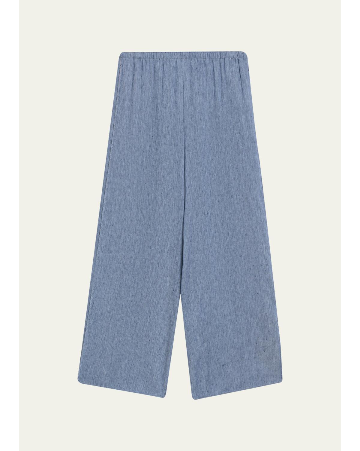 Side Vent Pull-On Pant in Fluid Linen