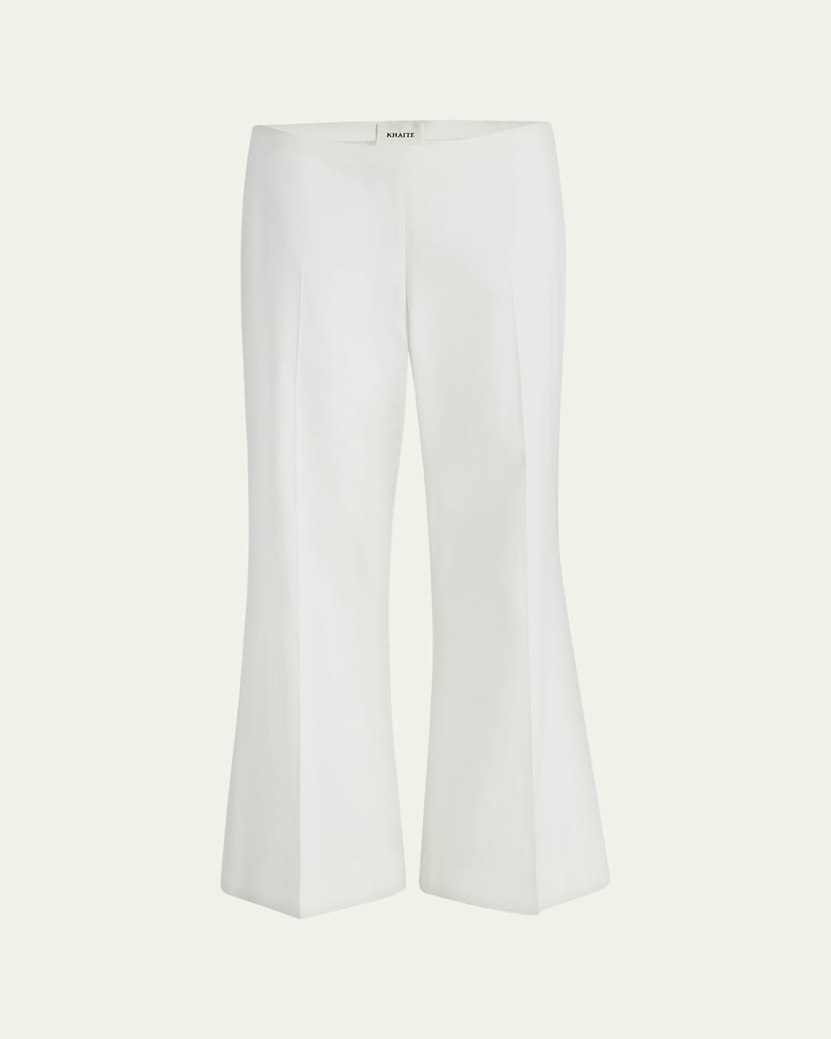 Khaite Walter Cropped Flare Pants In Brown