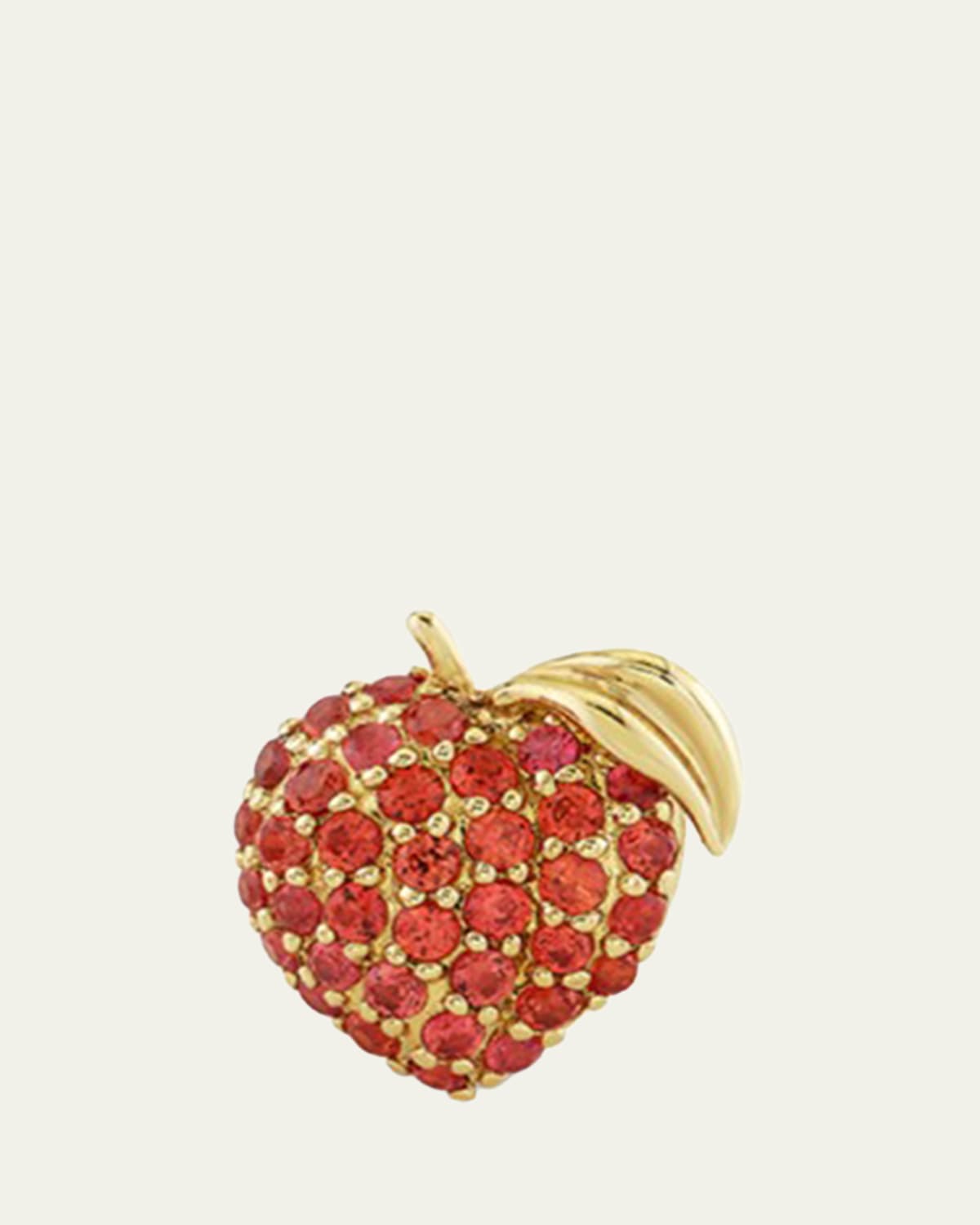 Sydney Evan 14K Orange Sapphire Peach Stud Earring, Single (Left) | Thumbnail 4 Sydney Evan 14K Orange Sapphire Peach Stud Earring, Single (Left) | Thumbnail 4