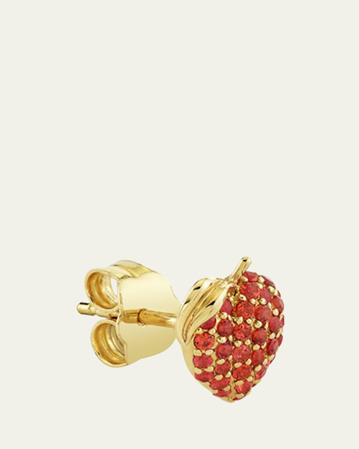 Sydney Evan 14K Orange Sapphire Peach Stud Earring, Single (Right) | Thumbnail 3 Sydney Evan 14K Orange Sapphire Peach Stud Earring, Single (Right) | Thumbnail 3