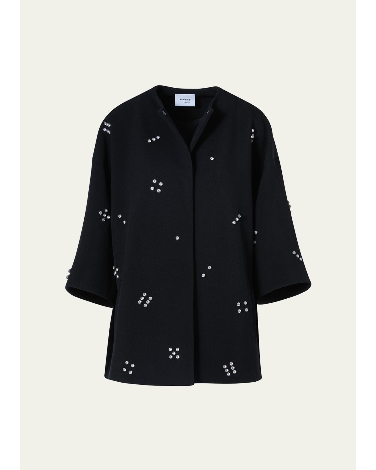 Diamond Dice Dot Wool Car Coat