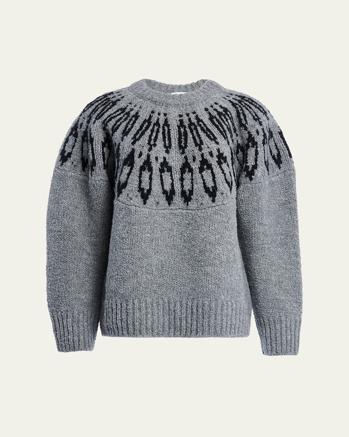 Altuzarra Coleman Fair Isle Wool Crewneck Sweater In Jet Black