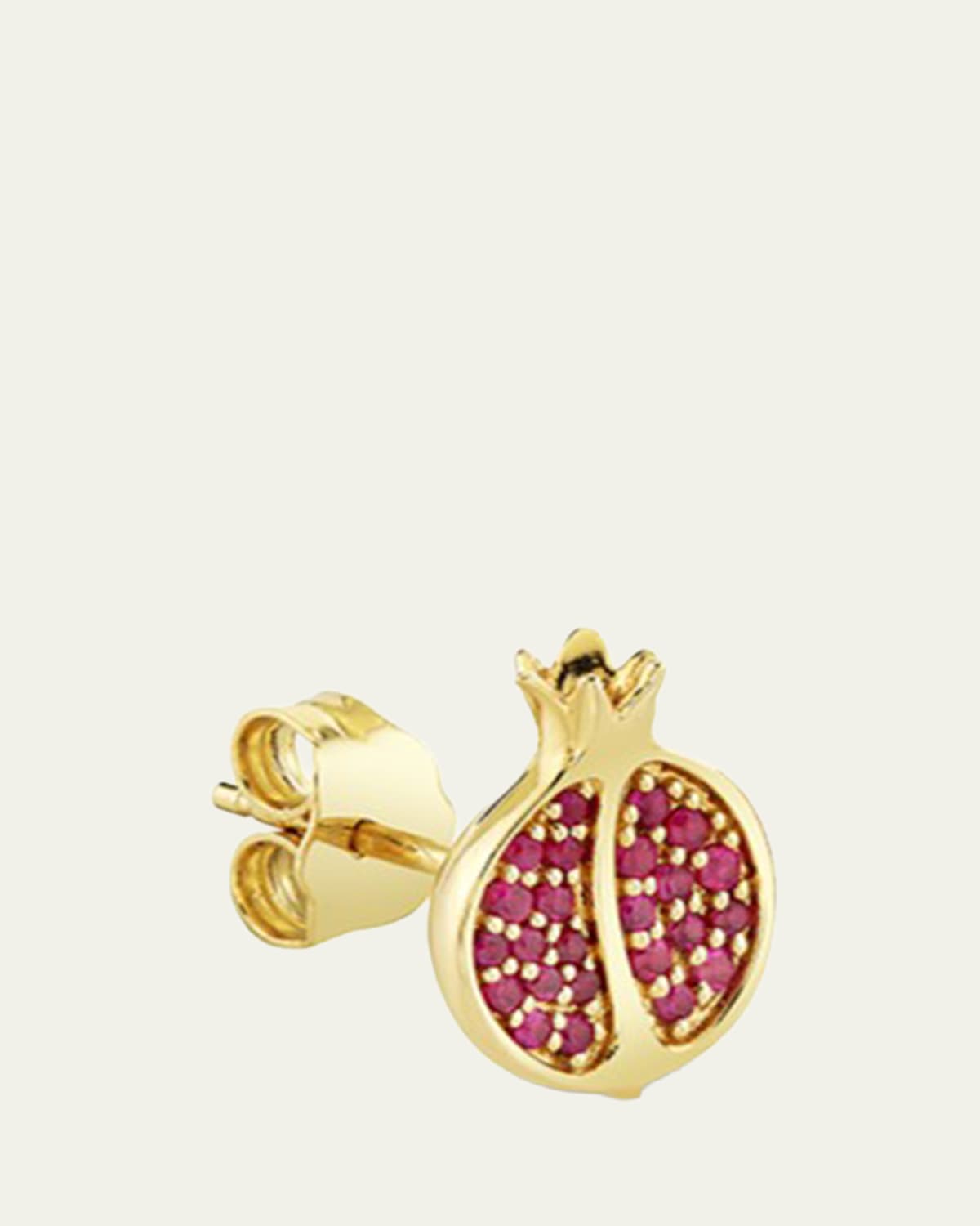 Sydney Evan 14K Ruby Pomegranate Stud Earring, Single (Right) | Thumbnail 3 Sydney Evan 14K Ruby Pomegranate Stud Earring, Single (Right) | Thumbnail 3