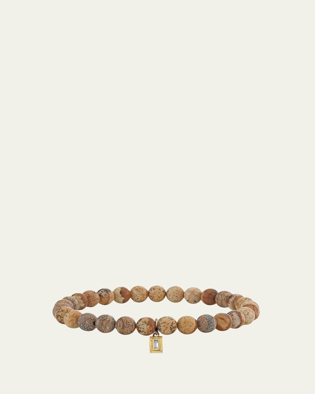 Sydney Evan 14K Single Baguette Diamond on Jasper Stretch Bracelet | Thumbnail 4 Sydney Evan 14K Single Baguette Diamond on Jasper Stretch Bracelet | Thumbnail 4