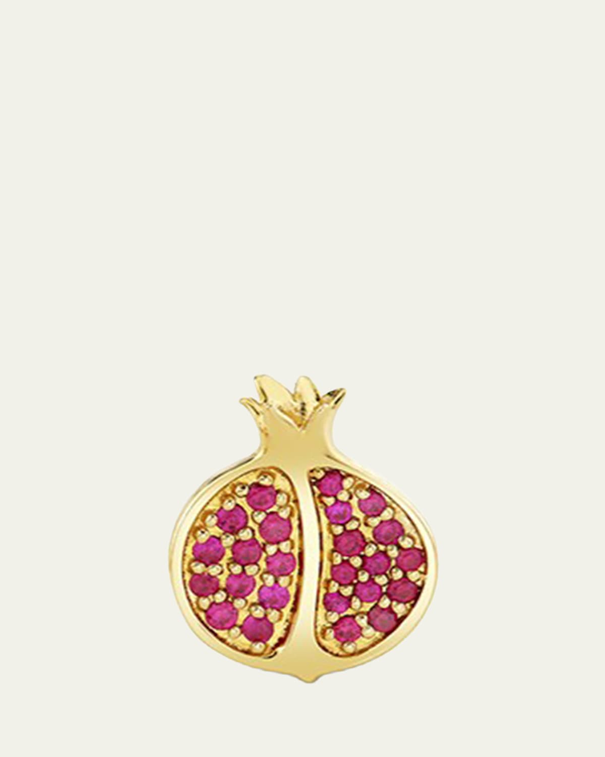Sydney Evan 14K Ruby Pomegranate Stud Earring, Single (Left) | Thumbnail 3 Sydney Evan 14K Ruby Pomegranate Stud Earring, Single (Left) | Thumbnail 3