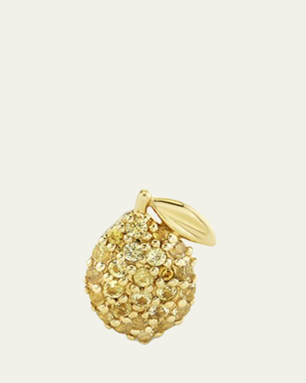 Sydney Evan 14K Yellow Sapphire Lemon Stud Earring, Single (Left) | Thumbnail 3