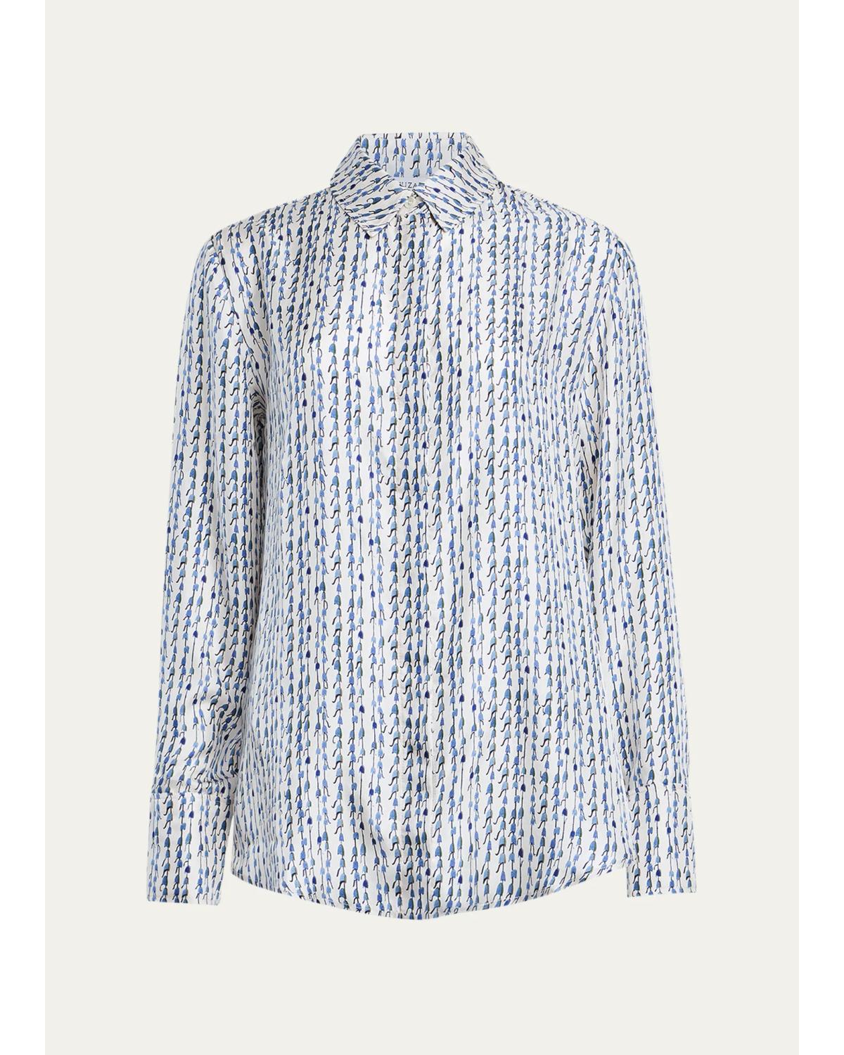 Chika Silk Button-Front Top