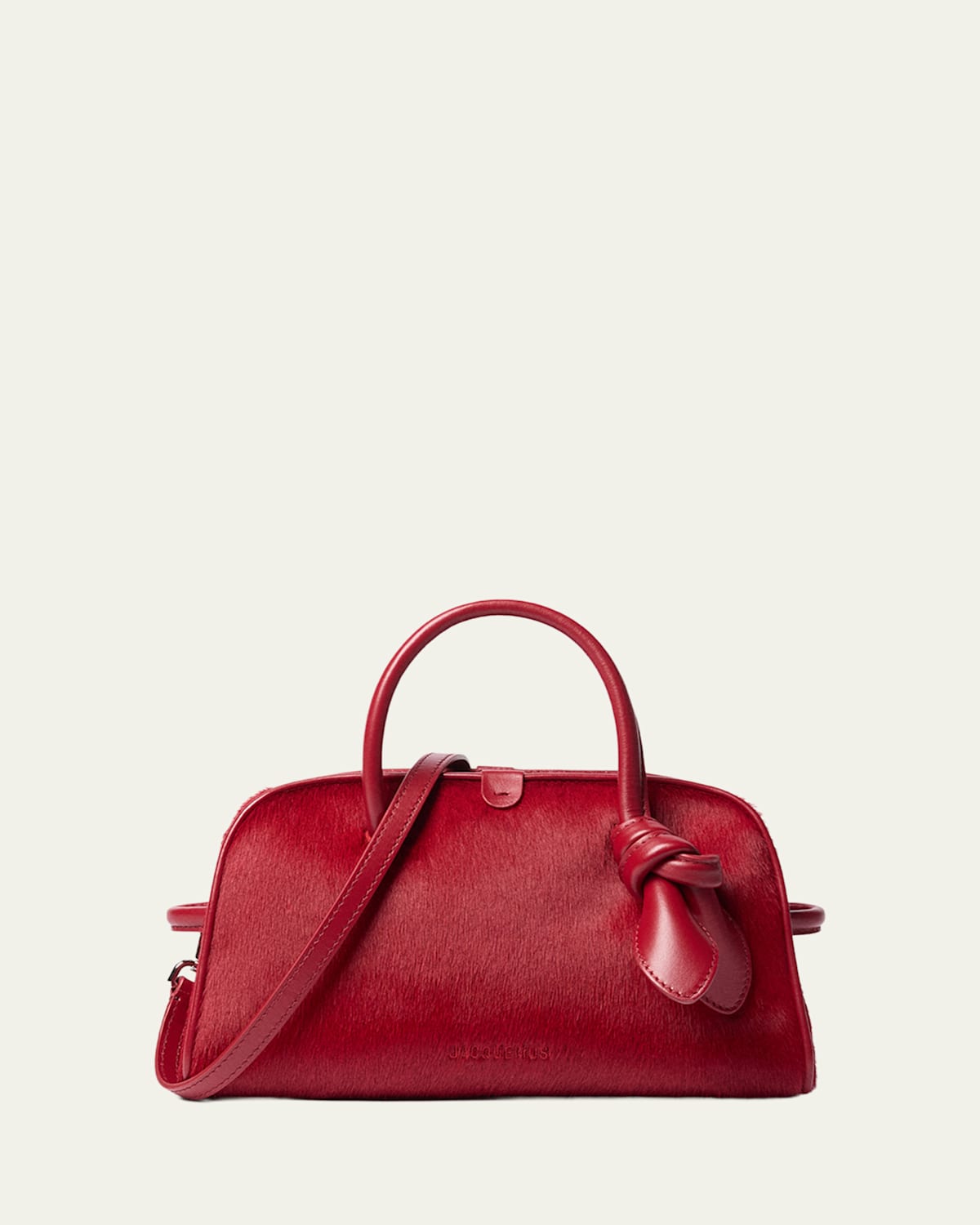 Jacquemus Small Turismo Bowling Bag in Pony Hair and Leather