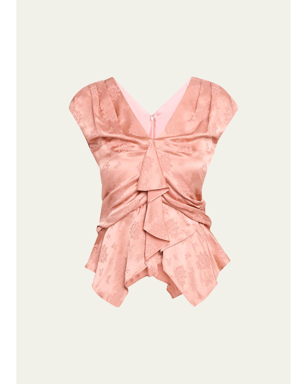 Floral Silk Draped Top