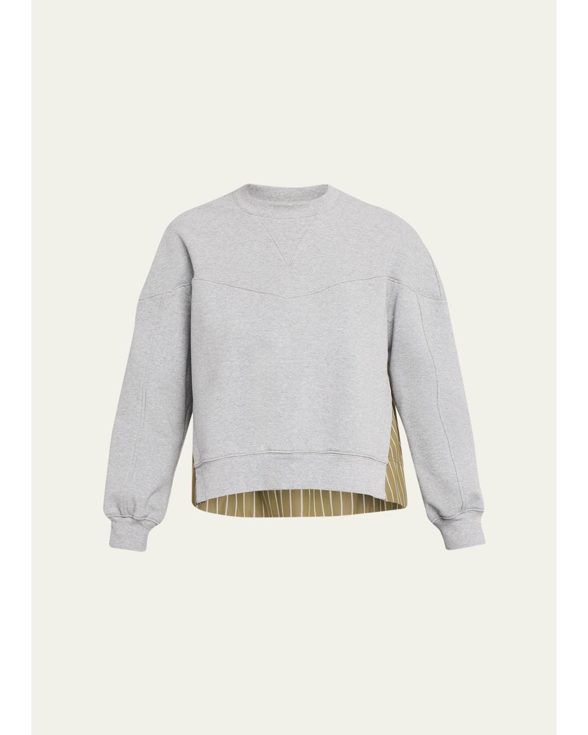 Long-Sleeve French-Terry Combo Top