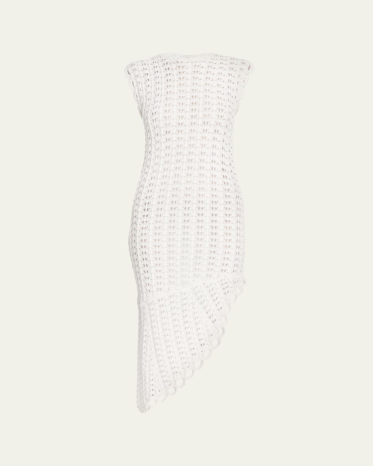 Loulou De Saison Malena Asymmetric Crochet Dress In White