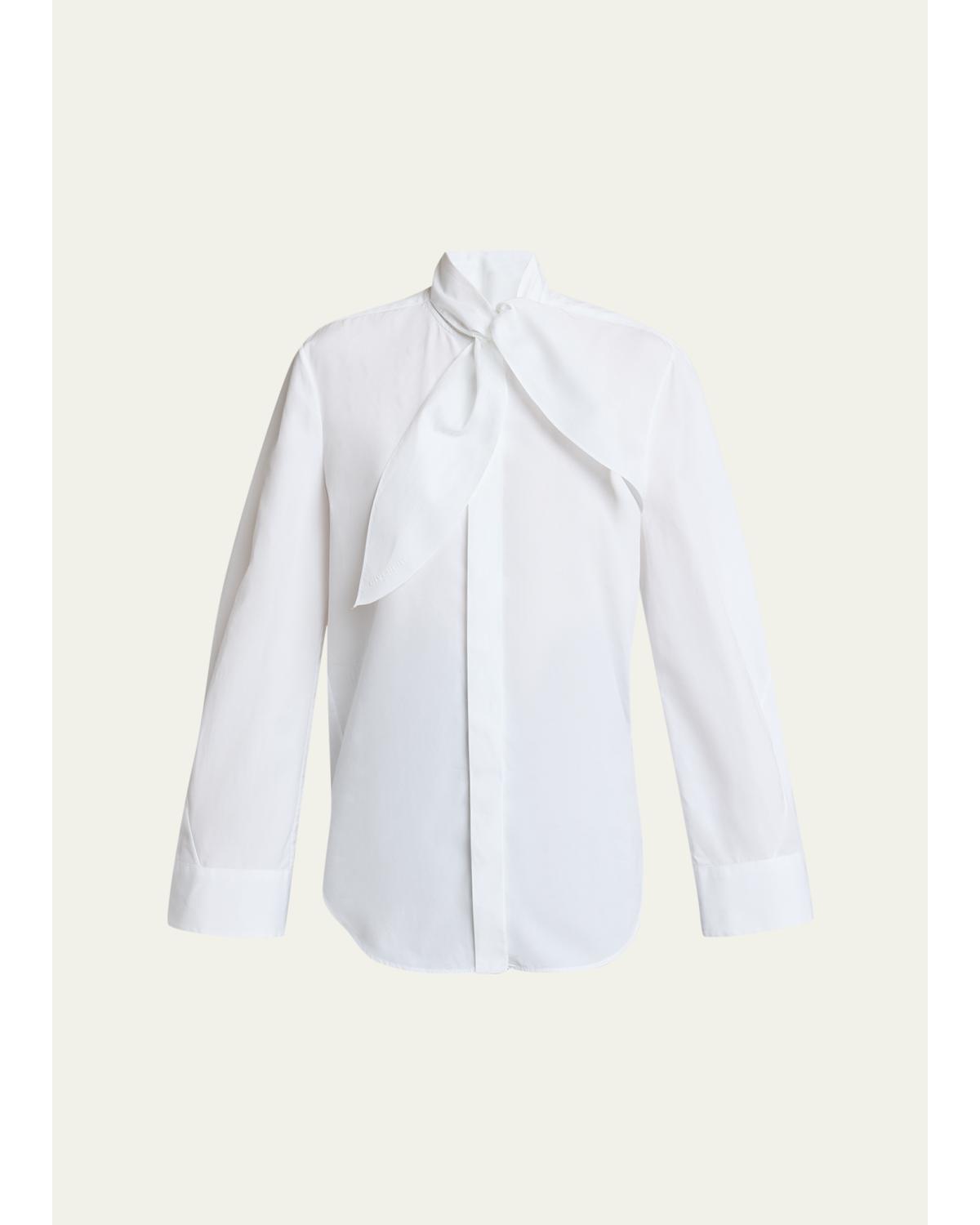 Neck Cotton-Poplin Button-Down Shirt