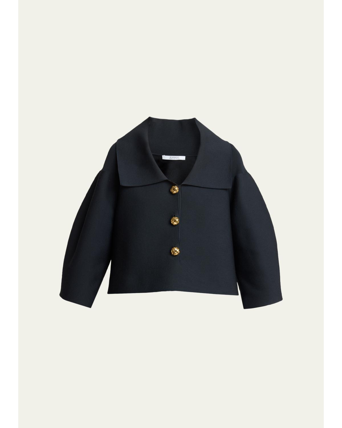 Cocoon Button-Down Crop Jacket