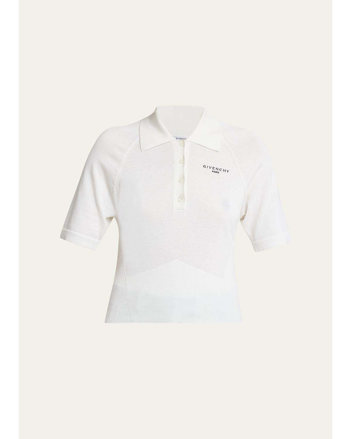 Cropped Short-Sleeve Polo Shirt