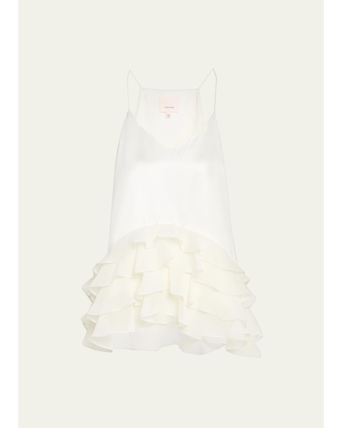 Cabrina Silk Ruffled Top