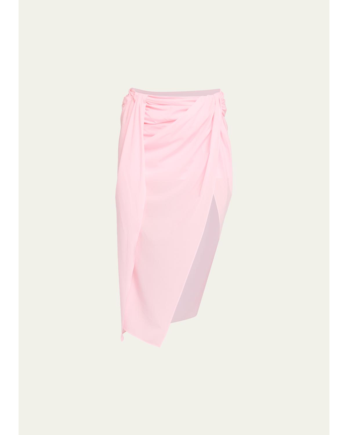 The Pareo Draped Sarong Midi Skirt