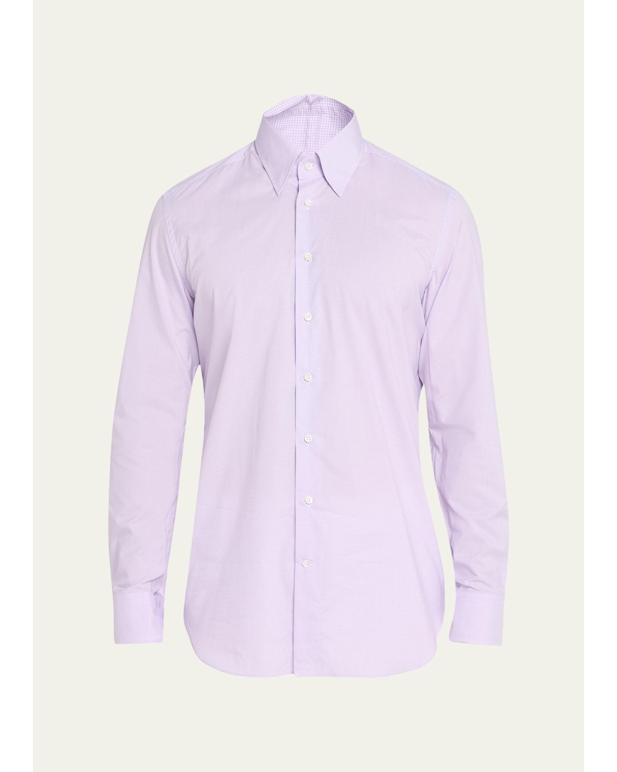 Men'S Micro Check Cotton Shirt