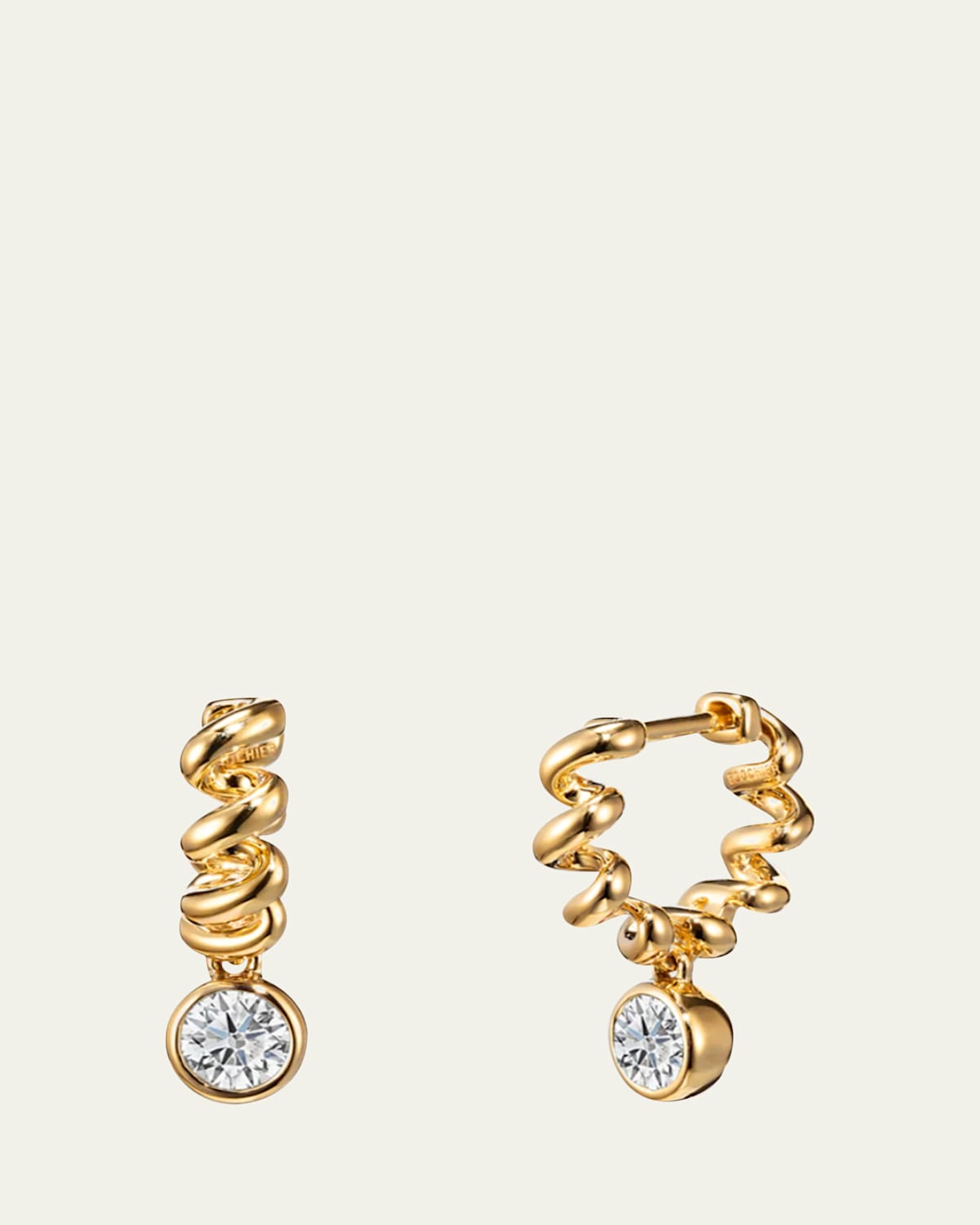 Boochier 18K Yellow Gold Diamond Slinkee Huggie Drop Earrings | Thumbnail 4 Boochier 18K Yellow Gold Diamond Slinkee Huggie Drop Earrings | Thumbnail 4